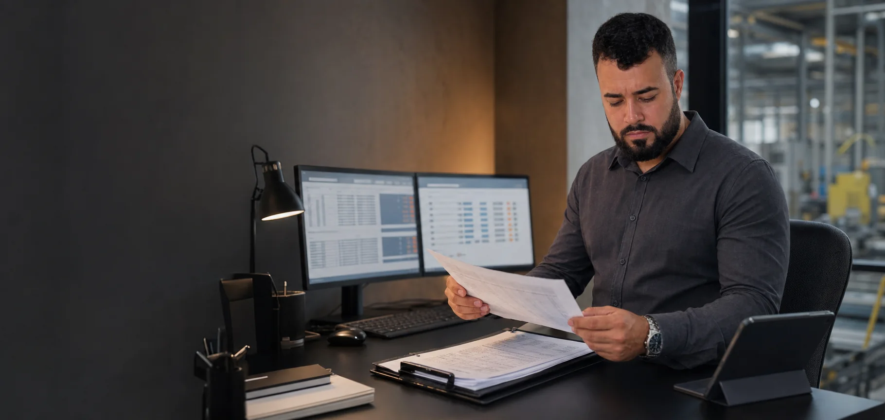 Carlos Barreto conferindo documentos e dados de SST antes do envio digital